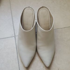 Marc Fisher ivory/ off white heel mules